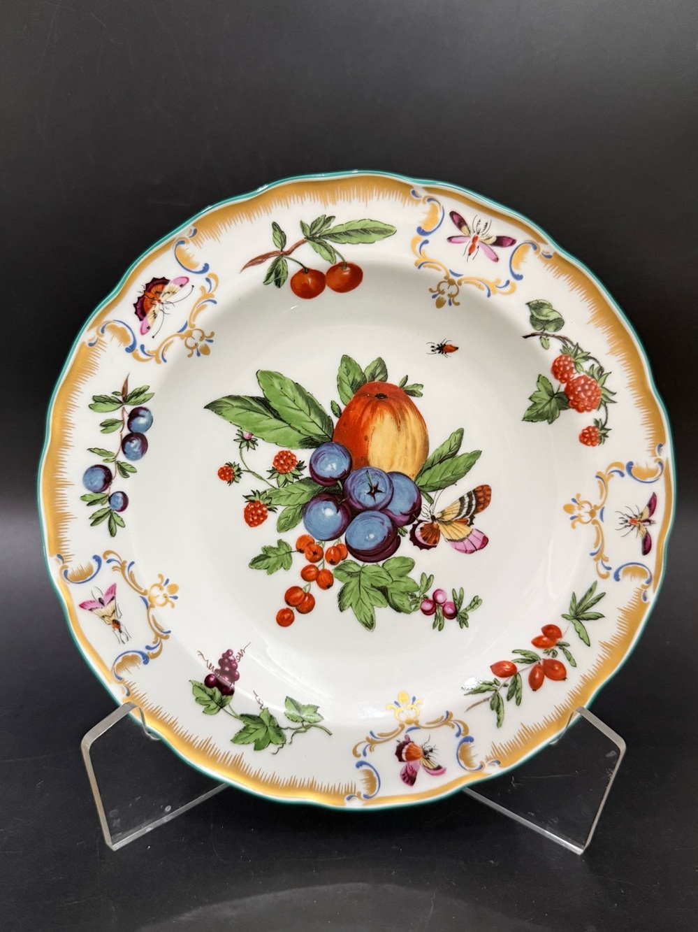 1 Duke of Gloucester by Mottahedeh Williamsburg Botanical Fruits 8" Salad Plate